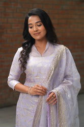 Lavender Organza Kurta Set